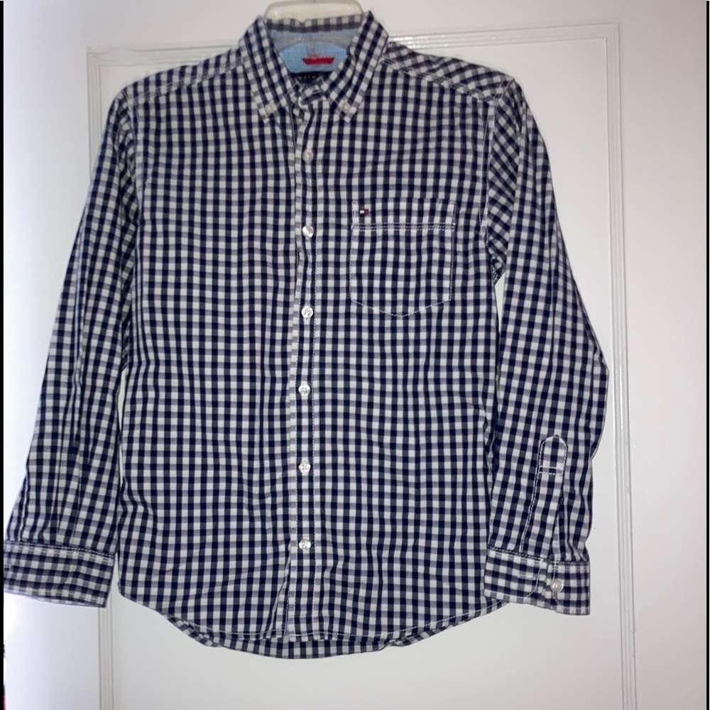 Tommy Hilfiger blue/white check button down shirt